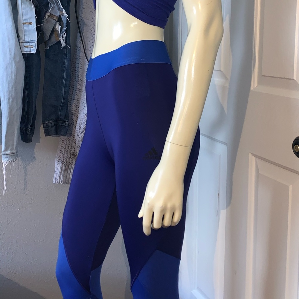Adidas leggings 2 tone blue
